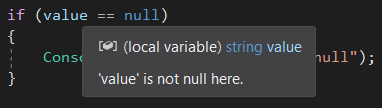 Value is not null