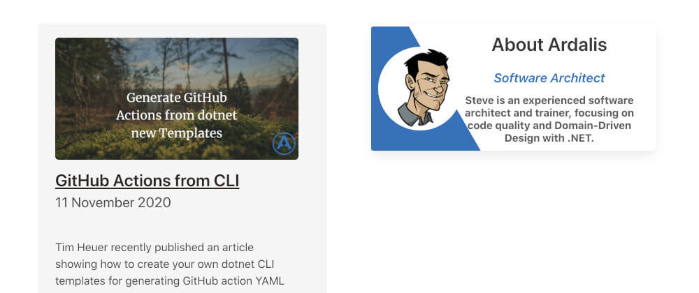 Screenshot of Ardalis: Steve Smith's Blog